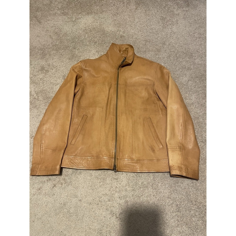 Men's ZIP ALTA MODA FIRENZE Jacket Brown Italian Leather Zipper Lined 54 (US 2X)